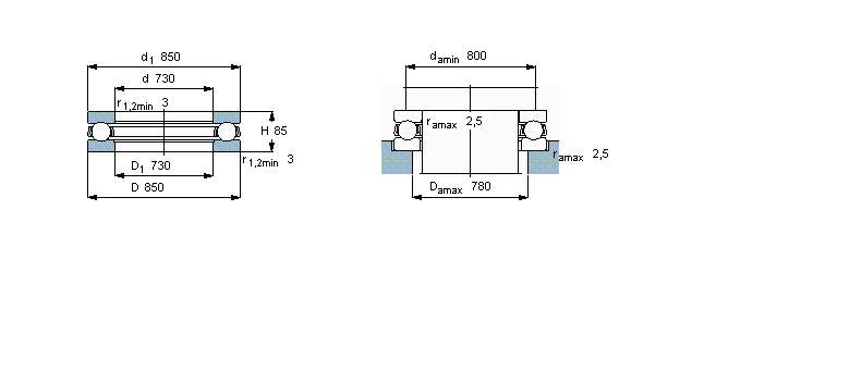 SKF 推力球軸承, 單向350627A樣本圖片