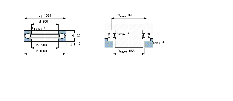 SKF 推力球軸承, 單向511/900F樣本圖片