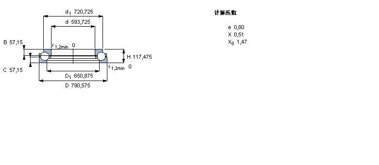 SKF 角接觸推力球軸承, 單向BDAB307786樣本圖片