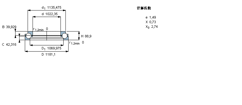 SKF 角接觸推力球軸承, 單向BDAB351869樣本圖片
