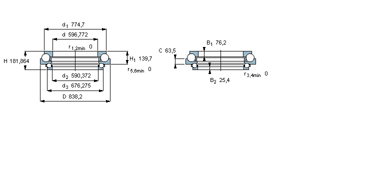 SKF 角接觸推力球軸承, 雙向BEAB351867樣本圖片