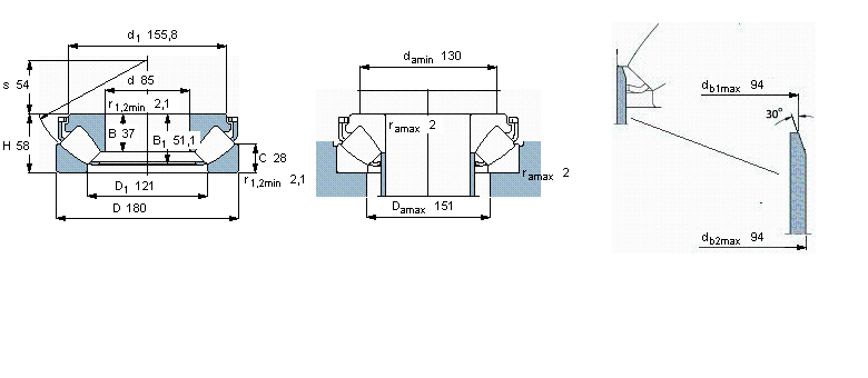 SKF 球面滾子推力軸承, 球面滾子推力軸承29417E樣本圖片