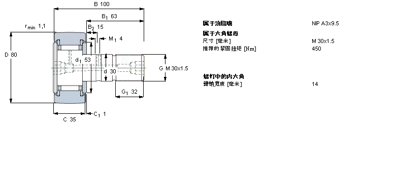 SKF 凸輪從動件KR80PPA樣本圖片