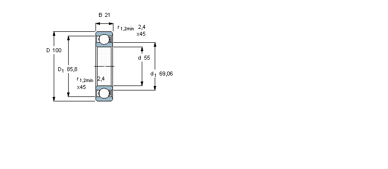 SKF 聚合物球軸承,單列球軸承, POM/POM/stainless steel/PA666211/HR11TN樣本圖片