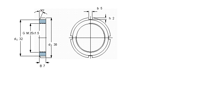 SKF 帶鎖定墊圈的KM(L)和HM鎖定螺母KM5樣本圖片
