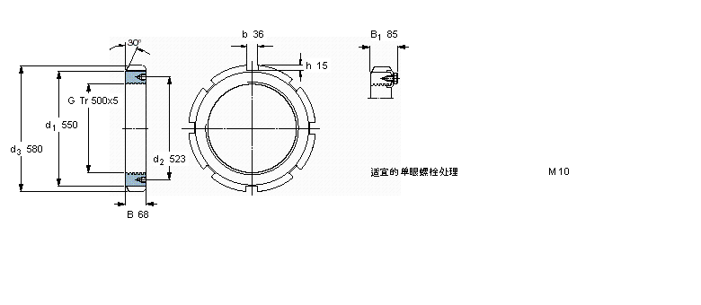 SKF 帶鎖緊夾的HM(E)鎖定螺母HM30/500樣本圖片