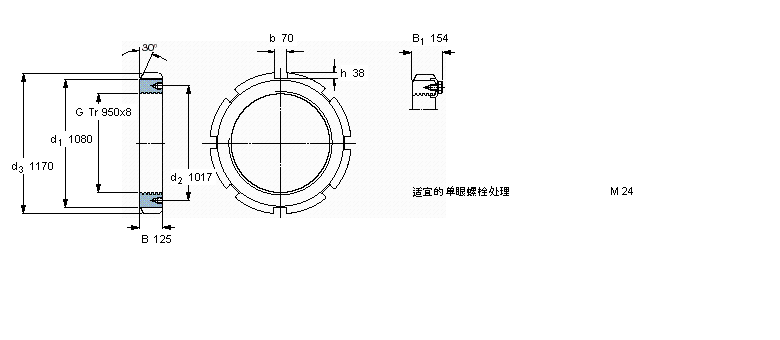 SKF 帶鎖緊夾的HM(E)鎖定螺母HM31/950樣本圖片