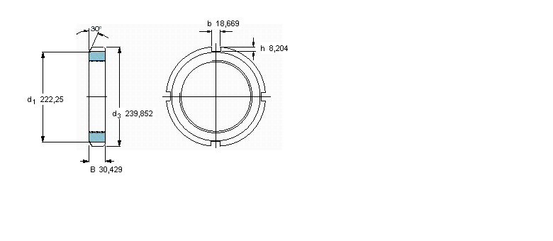 SKF N和AN鎖定螺母, 英制尺寸N040樣本圖片