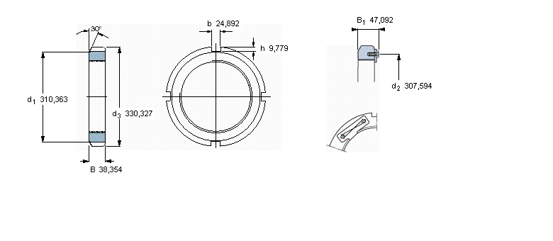 SKF N和AN鎖定螺母, 英制尺寸N056樣本圖片