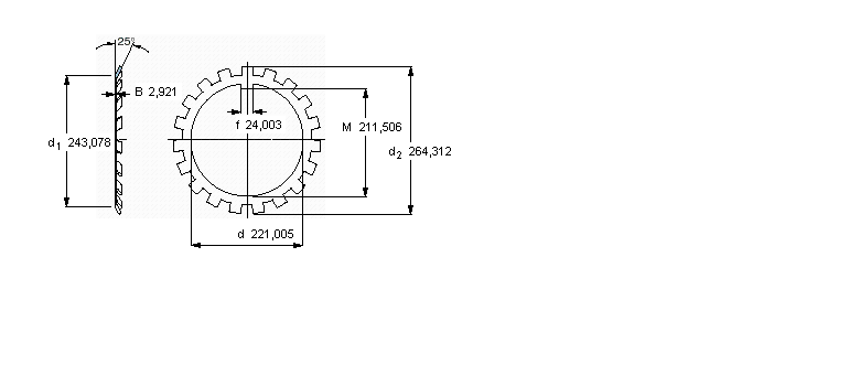 SKF W鎖緊墊圈, 英制尺寸W044樣本圖片