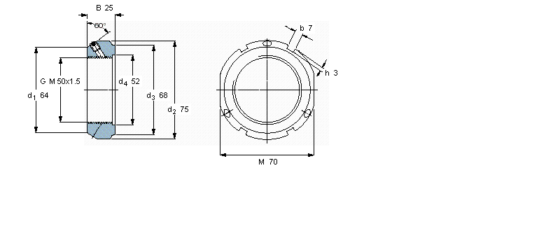 SKF 帶鎖緊銷的KMT精密鎖緊定螺母KMT10樣本圖片