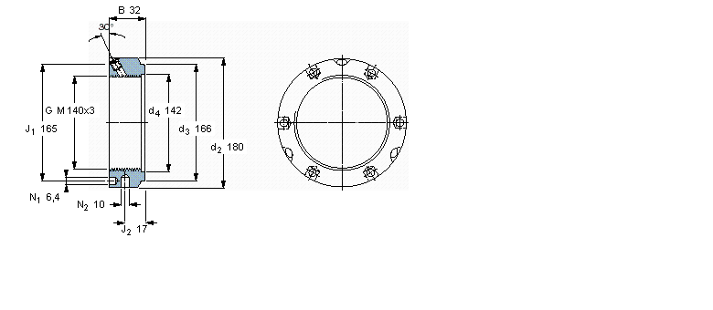 SKF 帶鎖緊銷的KMTA精密鎖緊定螺母KMTA28樣本圖片
