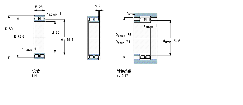 SKF 圓柱滾子軸承,雙列, 精密, NN 設計NN3010TN/SP樣本圖片