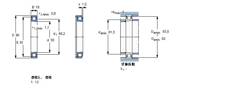SKF 圓柱滾子軸承,單列, 精密, 陶瓷混合軸承, PEEK, super-precisionN1011KPHA/HC5SP樣本圖片