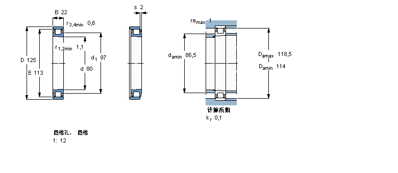 SKF 圓柱滾子軸承,單列, 精密, 與鋼路輾, PEEKN1016KTNHA/SP樣本圖片