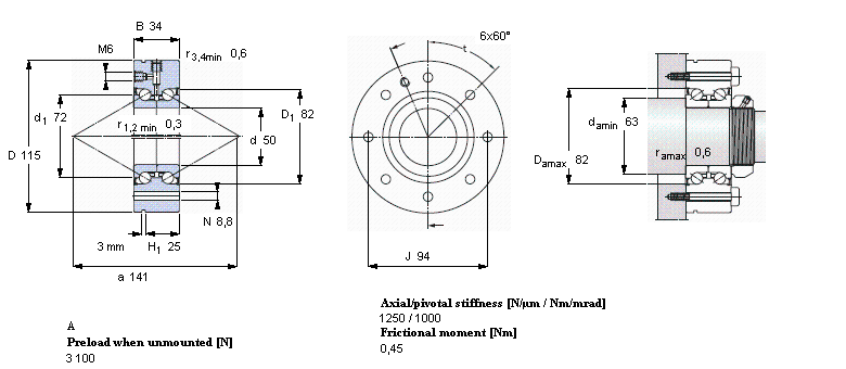 SKF 角接觸推力球軸承 for screw drives, double direction, for bolt mountingBEAM050115-2Z樣本圖片