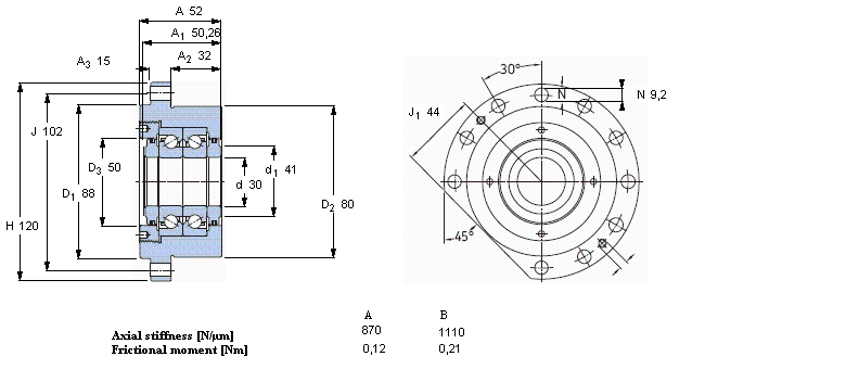SKF 角接觸推力球軸承 for screw drives, cartridge units with flanged housingFBSA206/DB樣本圖片