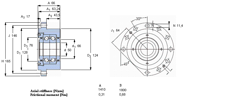 SKF 角接觸推力球軸承 for screw drives, cartridge units with flanged housingFBSA210/DF樣本圖片