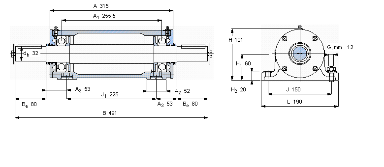 SKF 雙軸承單元, PDNB單元PDNB308樣本圖片