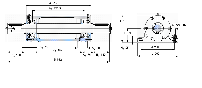 SKF 雙軸承單元, PDNB單元PDNB314樣本圖片