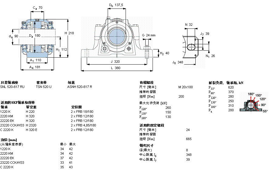 SKF 剖分立式軸承座, SNL，用于緊定套上的軸承，帶標準密封，油封SNL520TURU樣本圖片