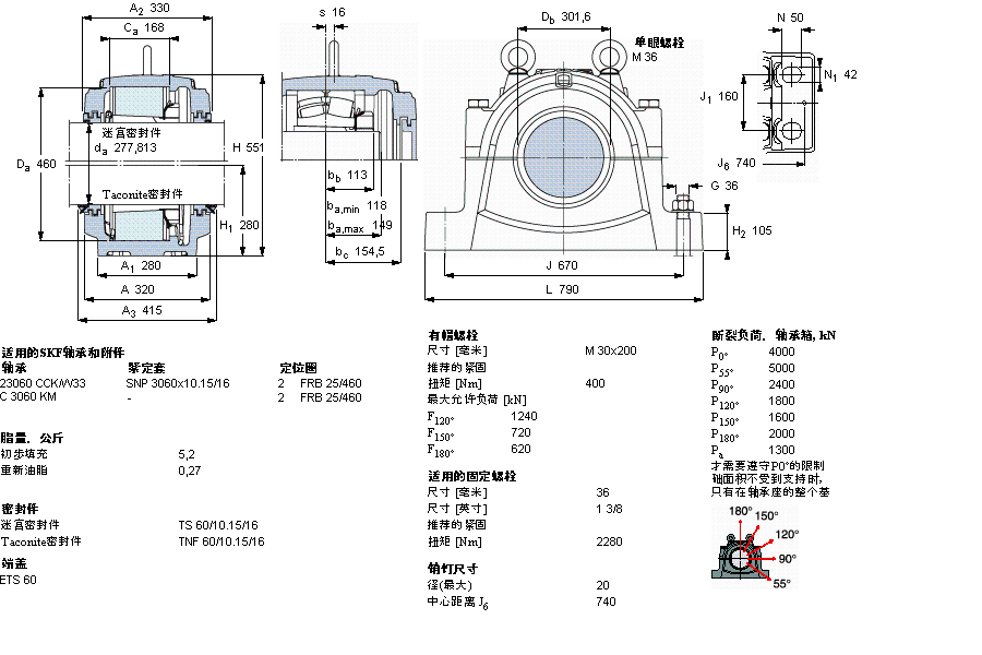 SKF 剖分立式軸承座, 大型SNL, 用于安裝緊定套軸承，標準密封, 用于英制軸的軸承座SNL3060樣本圖片