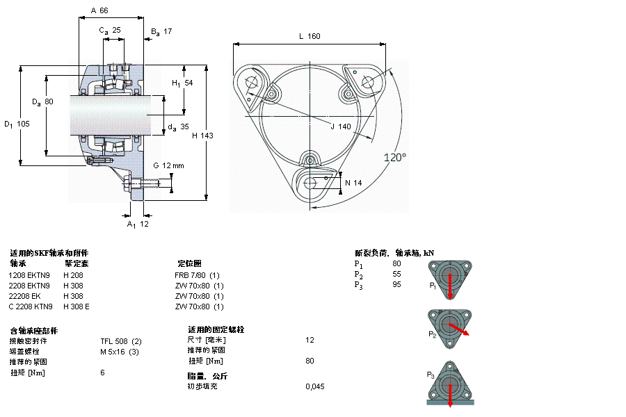 SKF 法蘭式軸承座, FNL 用于緊定套安裝軸承FNL508B樣本圖片
