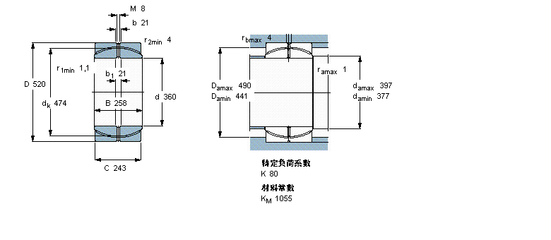 SKF 免維護徑向球面滑動軸承, 鋼/PTFE復合材料GEP360FS樣本圖片