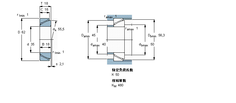 SKF 免維護角接觸球面滑動軸承GAC35F樣本圖片