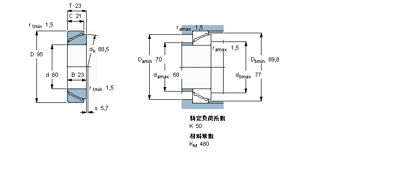 SKF 免維護角接觸球面滑動軸承GAC60F樣本圖片