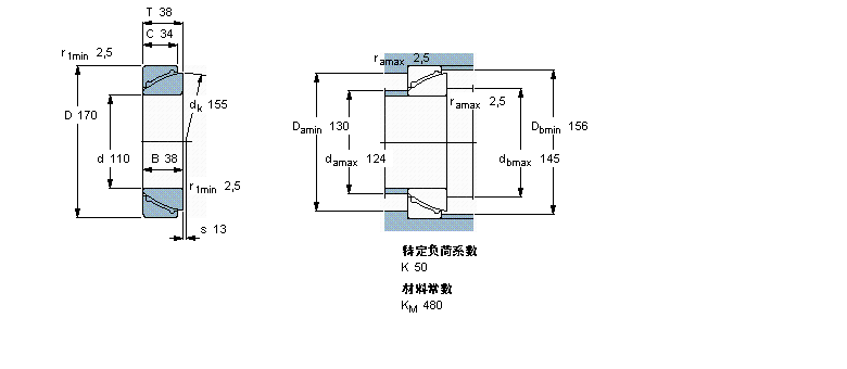 SKF 免維護角接觸球面滑動軸承GAC110F樣本圖片