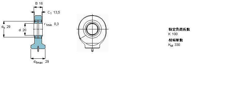 SKF 需要維護的桿端, 鋼對鋼，焊接柄SC20ES樣本圖片