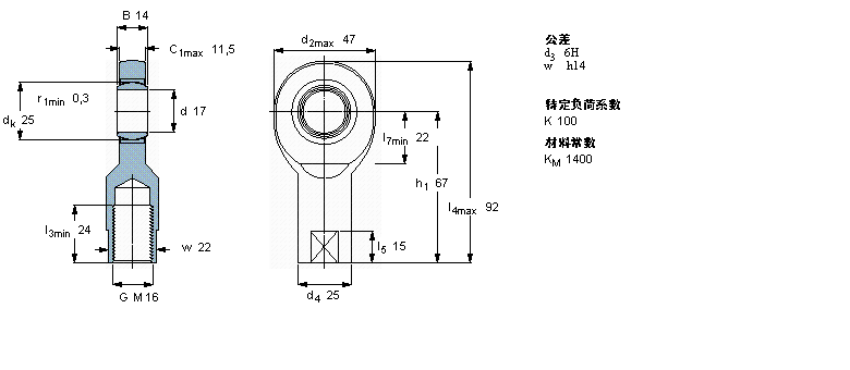 SKF 免維護桿端, 陰螺紋, 鋼/燒結銅復合材料SIL17C樣本圖片