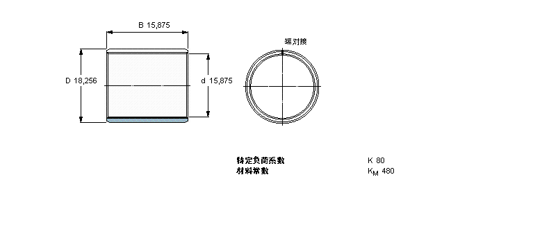SKF 復合干滑動軸套, 帶英制尺寸PCZ1010B樣本圖片